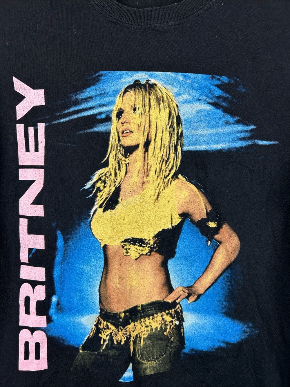 Britney Spears Graphic Band Tee Black Y2K Pop Icon T-Shirt Size Medium - Picture 2 of 5